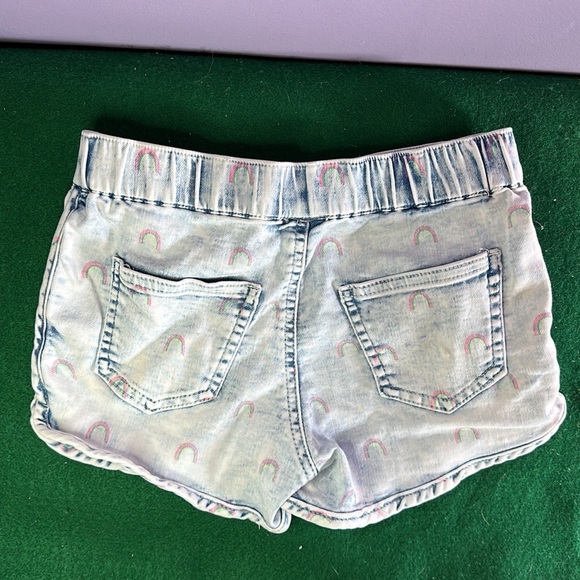 Arizona Jean Co Girls Shorts Size 8 Blue Faded Elastic Waist Faux Drawstring - Picture 2 of 3